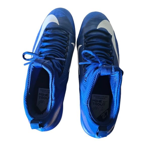 Nike Zoom Trout 3 Men's SZ 12.5 858503-447 Cleats Royal Blue & White  Baseball - Picture 6 of 8